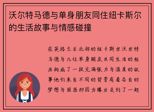 沃尔特马德与单身朋友同住纽卡斯尔的生活故事与情感碰撞